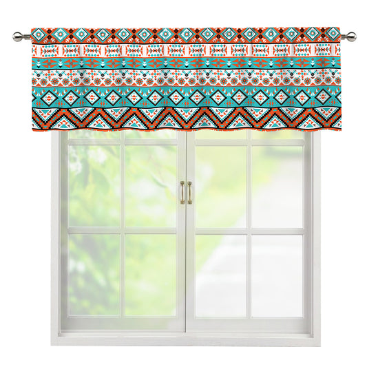 Navajo Geometric Pattern Print Window Valance