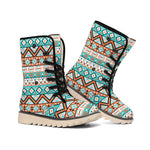 Navajo Geometric Pattern Print Winter Boots