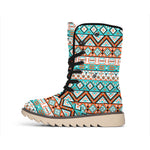 Navajo Geometric Pattern Print Winter Boots
