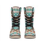 Navajo Geometric Pattern Print Winter Boots