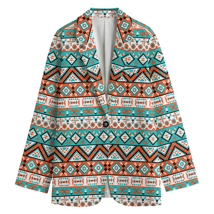 Navajo Geometric Pattern Print Women's Blazer