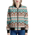 Navajo Geometric Pattern Print Women's Bomber Jacket