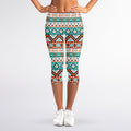Navajo Geometric Pattern Print Women's Capri Leggings