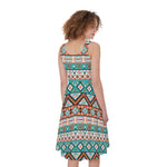 Navajo Geometric Pattern Print Women's Sleeveless Dress