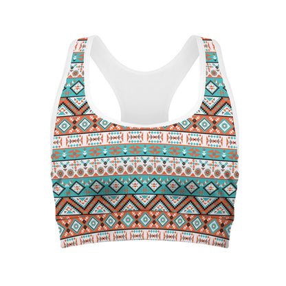 Navajo Geometric Pattern Print Women's Sports Bra