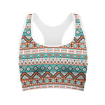 Navajo Geometric Pattern Print Women's Sports Bra