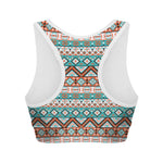 Navajo Geometric Pattern Print Women's Sports Bra