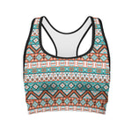 Navajo Geometric Pattern Print Women's Sports Bra