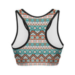 Navajo Geometric Pattern Print Women's Sports Bra