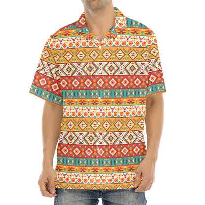 Navajo Native Pattern Print Aloha Shirt