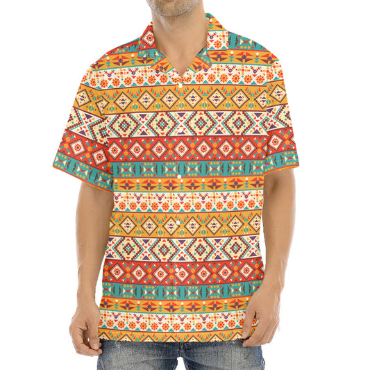Navajo Native Pattern Print Aloha Shirt
