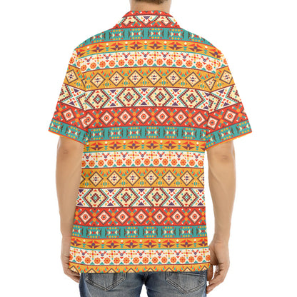 Navajo Native Pattern Print Aloha Shirt