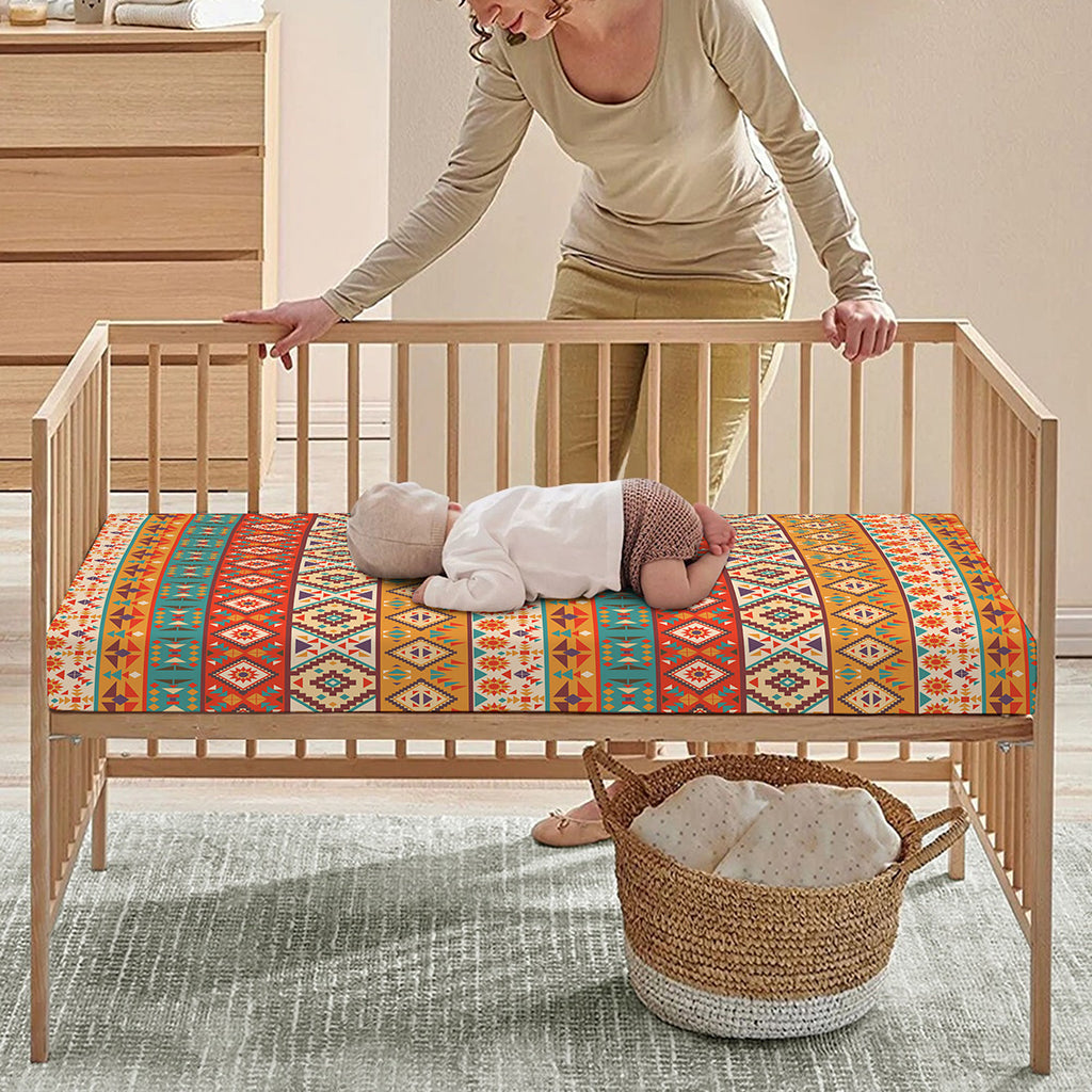 Navajo Native Pattern Print Baby Crib Sheet