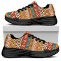 Navajo Native Pattern Print Black Chunky Shoes