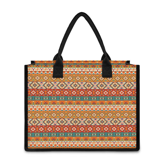 Navajo Native Pattern Print Canvas Tote Bag