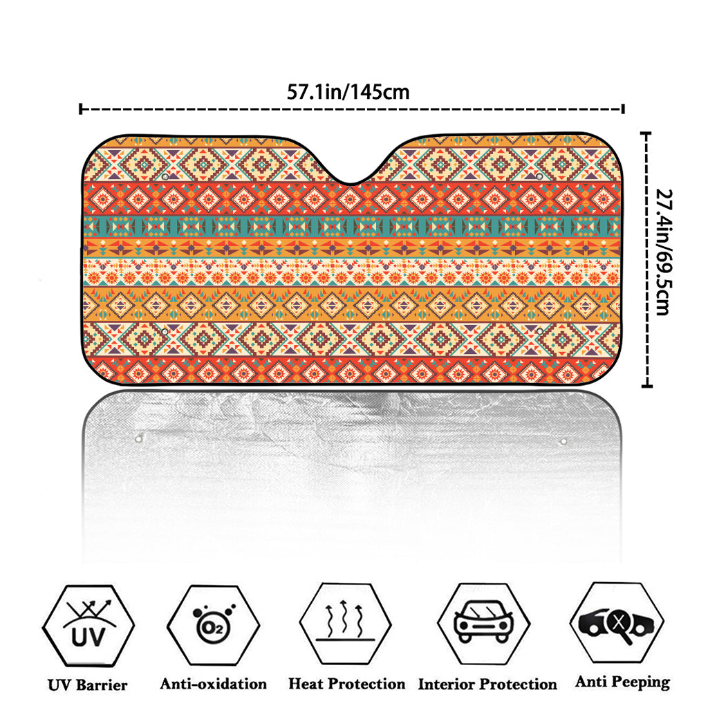 Navajo Native Pattern Print Car Windshield Sun Shade