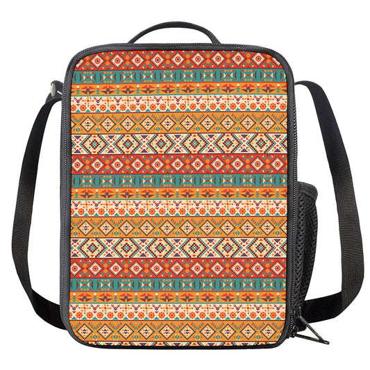 Navajo Native Pattern Print Crossbody Lunch Bag