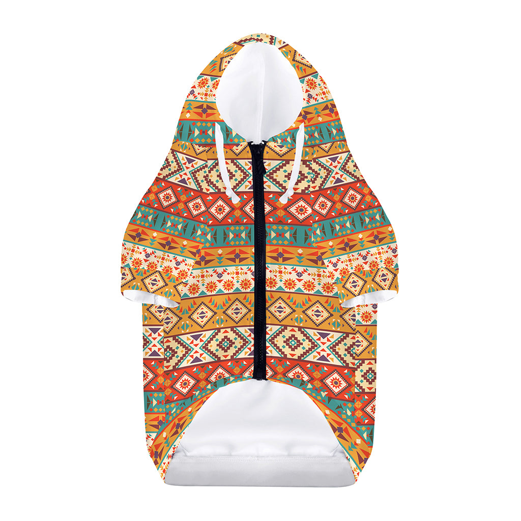 Navajo Native Pattern Print Dog Zip Up Hoodie