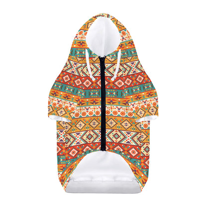 Navajo Native Pattern Print Dog Zip Up Hoodie