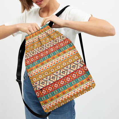 Navajo Native Pattern Print Drawstring Backpack