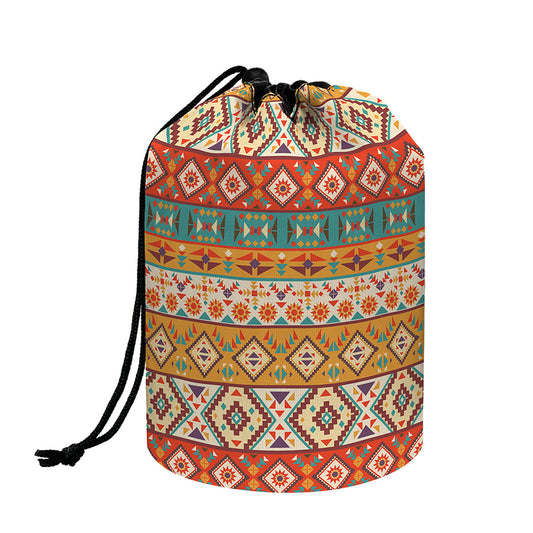 Navajo Native Pattern Print Drawstring Makeup Bag