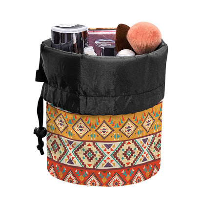 Navajo Native Pattern Print Drawstring Makeup Bag