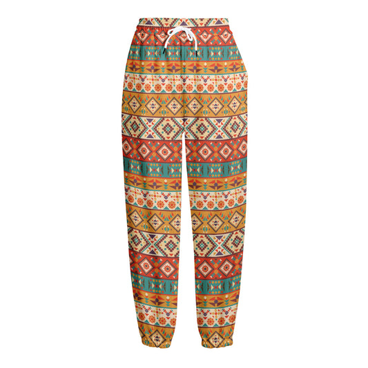 Navajo Native Pattern Print Fleece Lined Knit Pants
