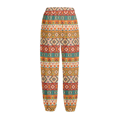 Navajo Native Pattern Print Fleece Lined Knit Pants