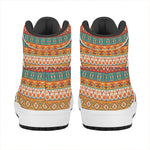 Navajo Native Pattern Print High Top Leather Sneakers