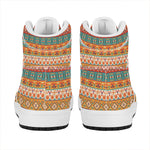 Navajo Native Pattern Print High Top Leather Sneakers