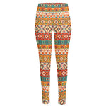 Navajo Native Pattern Print High-Waisted Pocket Leggings