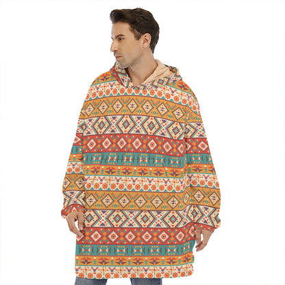 Navajo Native Pattern Print Hoodie Blanket