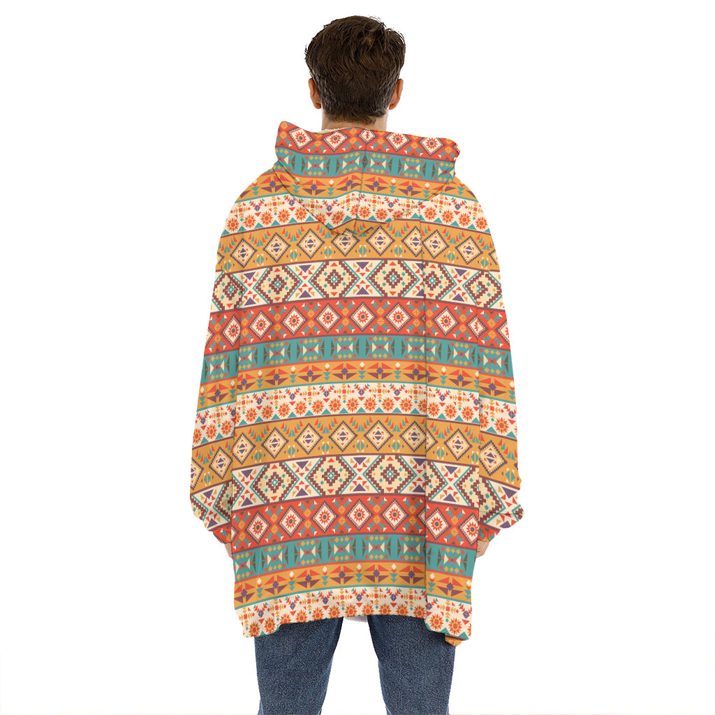Navajo Native Pattern Print Hoodie Blanket