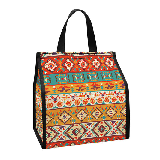 Navajo Native Pattern Print Insulated Lunch Tote