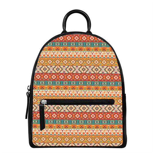 Navajo Native Pattern Print Leather Backpack