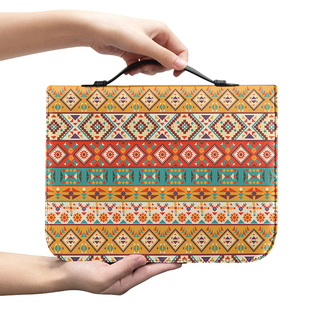 Navajo Native Pattern Print Leather Bible Cover