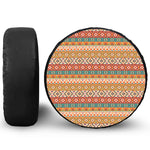 Navajo Native Pattern Print Leather Spare Tire Cover