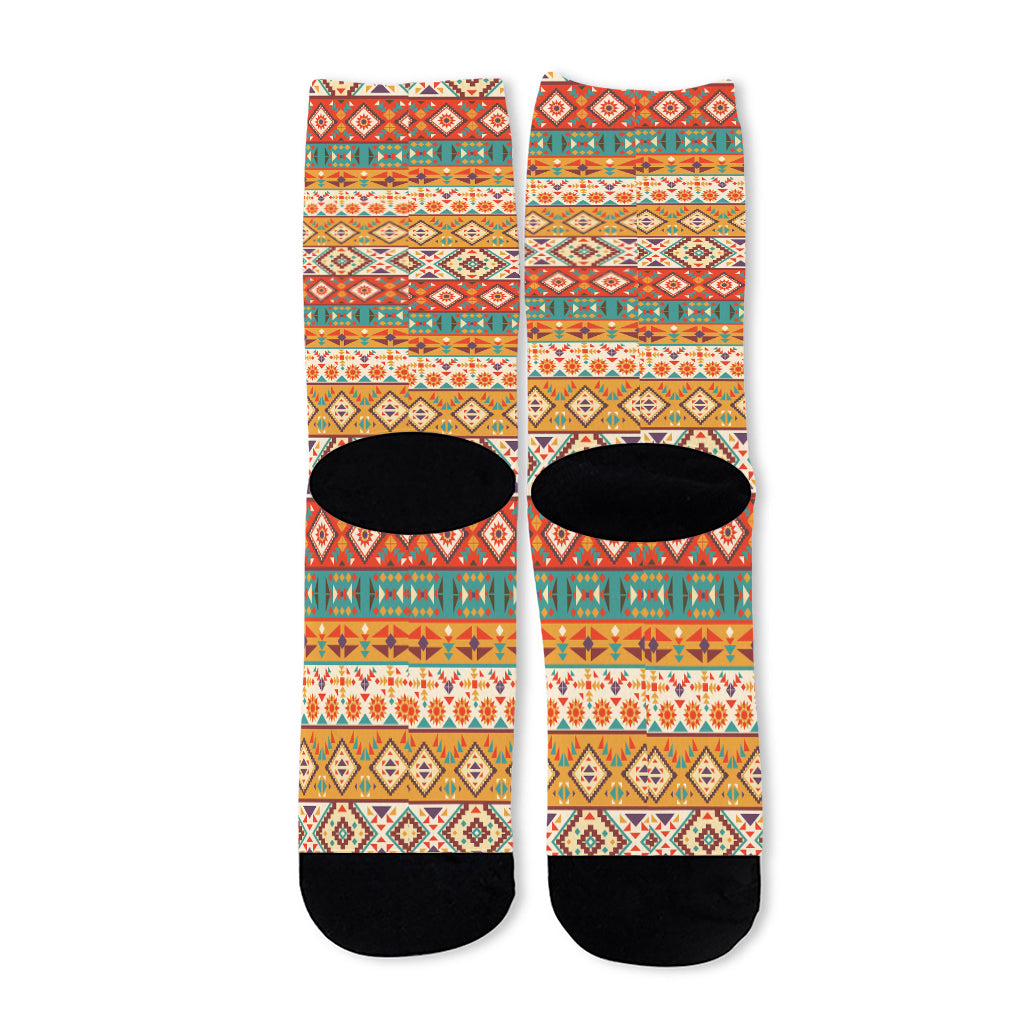 Navajo Native Pattern Print Long Socks
