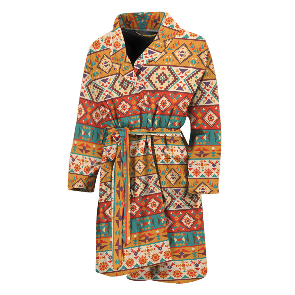Navajo Native Pattern Print Men's Bathrobe
