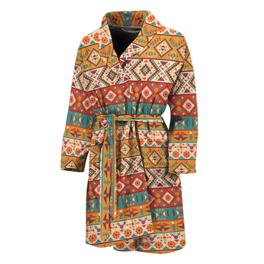 Navajo Native Pattern Print Men's Bathrobe