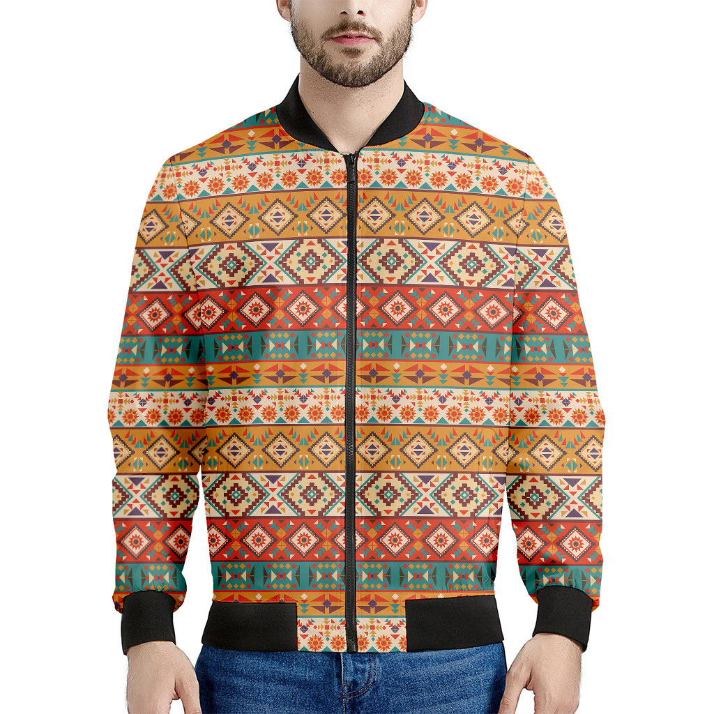 Navajo Native Pattern Print Men's Bomber Jacket