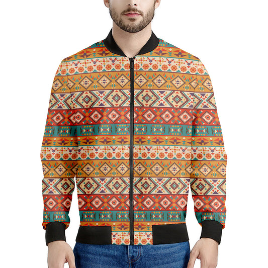 Navajo Native Pattern Print Men's Bomber Jacket