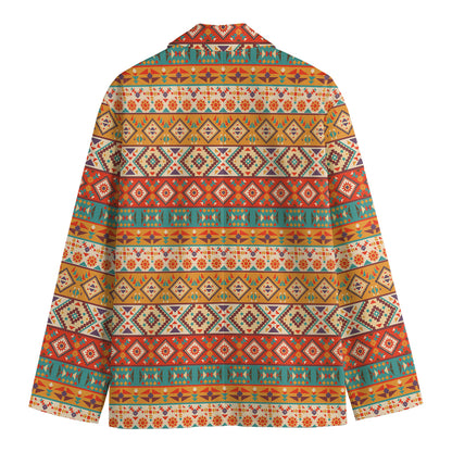 Navajo Native Pattern Print Men's Cotton Blazer