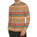 Navajo Native Pattern Print Men's Long Sleeve Rash Guard