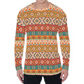 Navajo Native Pattern Print Men's Long Sleeve T-Shirt