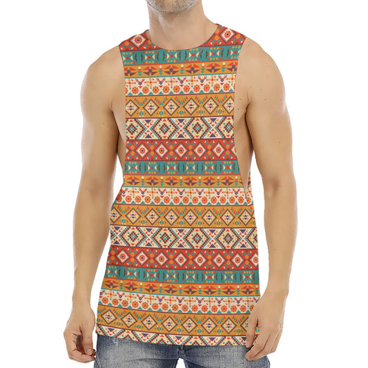 Navajo Native Pattern Print Men's Muscle Tank Top