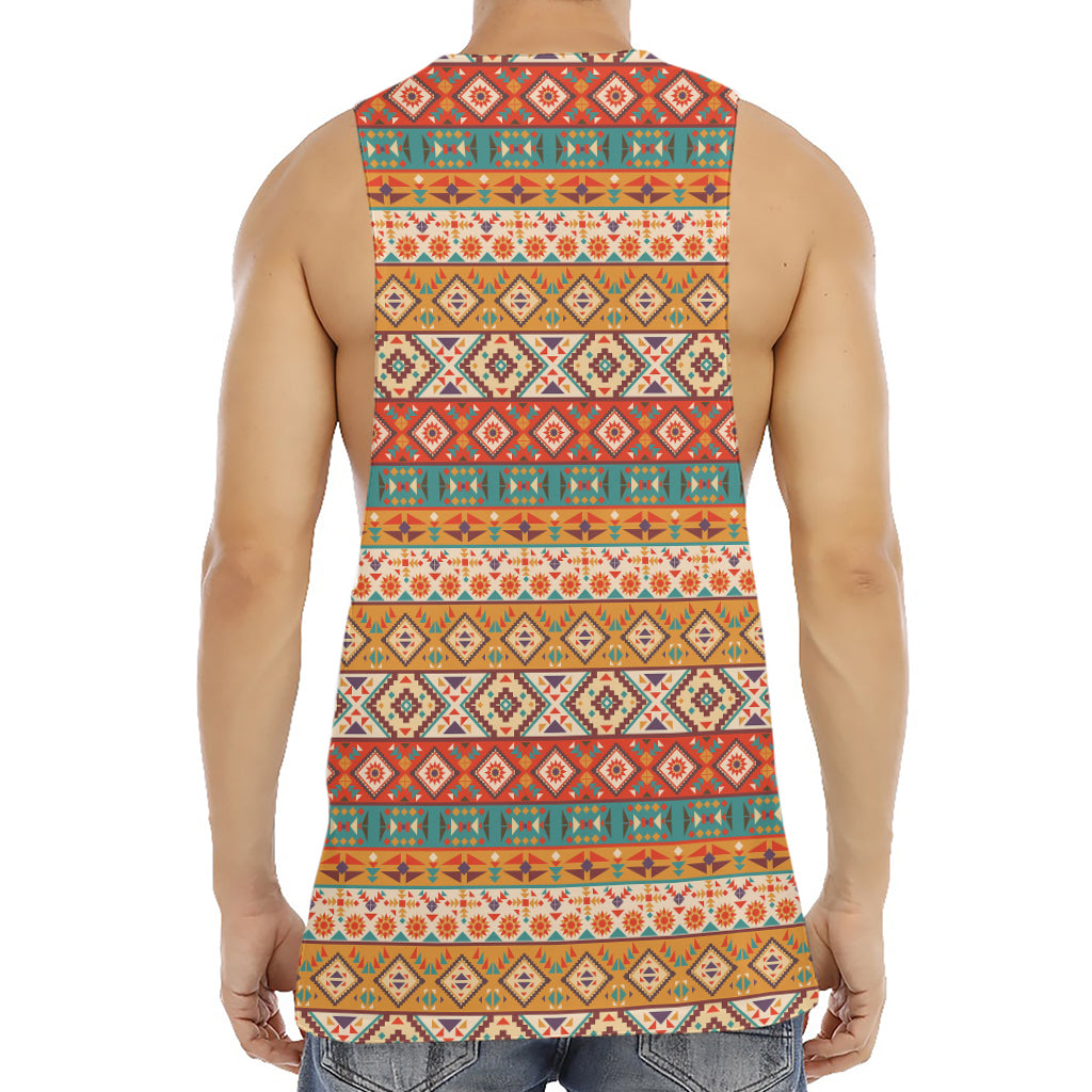 Navajo Native Pattern Print Men's Muscle Tank Top