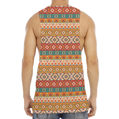 Navajo Native Pattern Print Men's Muscle Tank Top