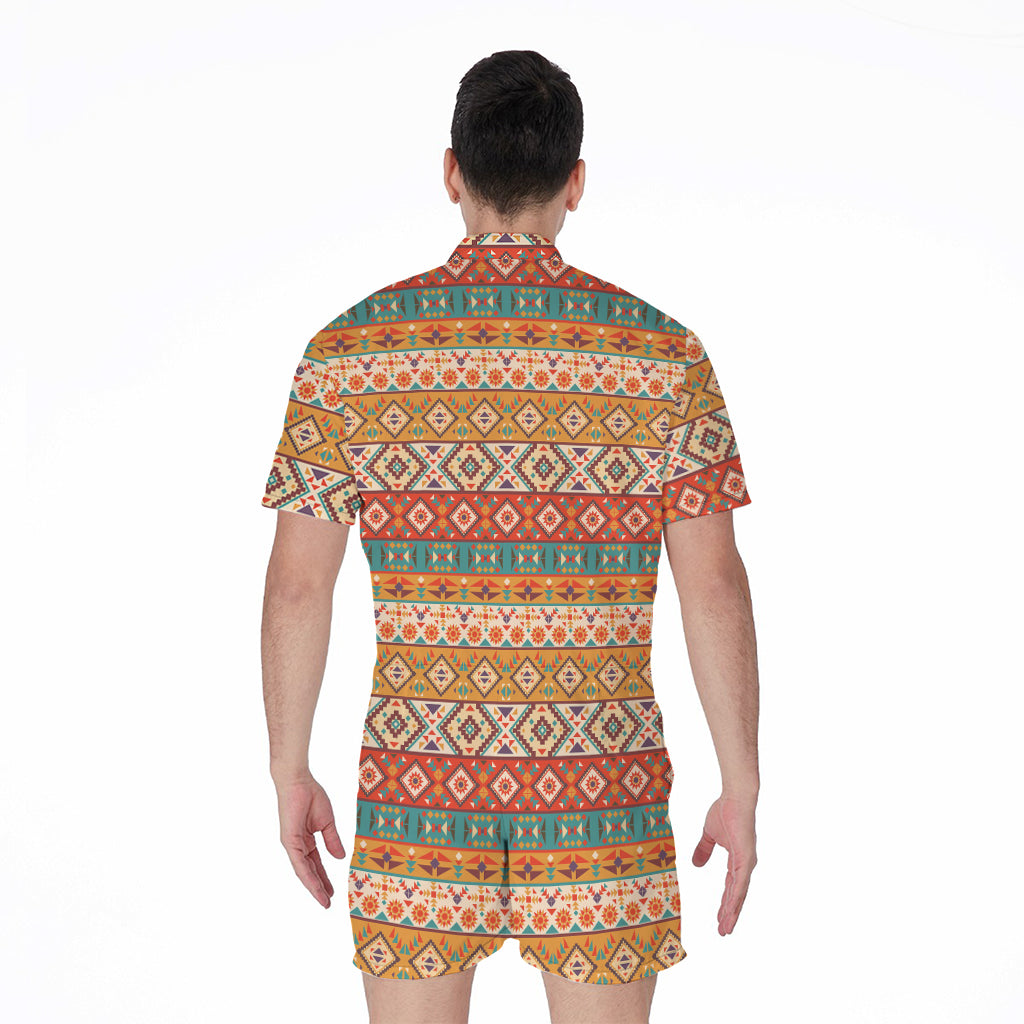 Navajo Native Pattern Print Men's Rompers