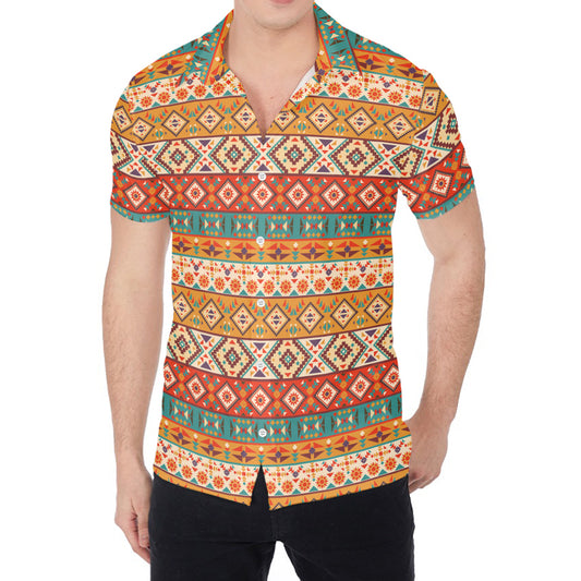 Navajo Native Pattern Print Men's Shirt